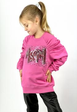 MSGM Kids Sweatshirt Strass rosa