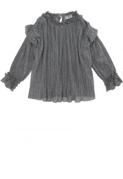 Monnalisa Bluse Glitzer silber