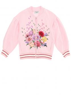 Monnalisa Sweatjacke rose floraler Print