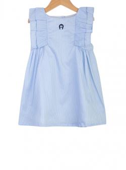 Aigner Kids Logo Kleid blau gestreift