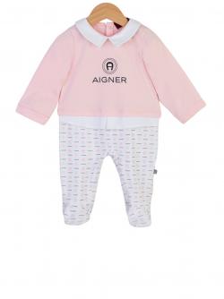 Aigner Kids Logo Strampler rosa sportiv