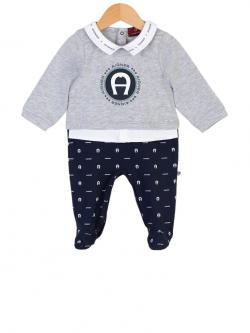 Aigner Kids Logo Strampler grau sportiv