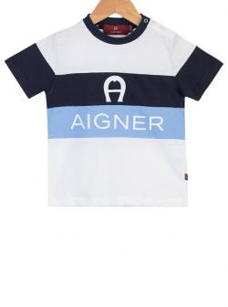 Aigner Kids Logo T-Shirt Jungen Streifen weiß k