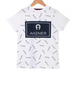 Aigner Kids Logo T-Shirt Jungen weiß schwarz g