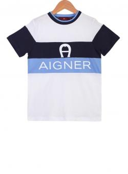 Aigner Kids Logo T-Shirt Jungen Streifen weiß g