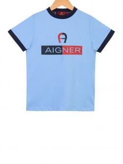 Aigner Kids Logo T-Shirt Jungen blau 