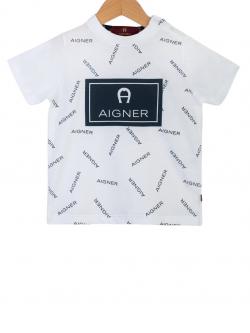 Aigner Kids Logo T-Shirt Jungen weiß schwarz k