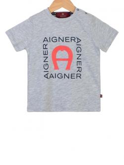 Aigner Kids Logo T-Shirt Jungen grau rot k