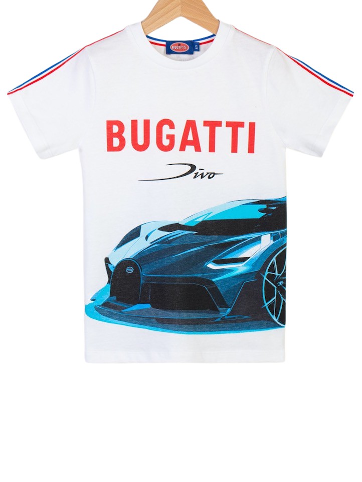 Jungen weiß Kids Bugatti Grimms T-Shirt - Motiv Glückskinder Fashion