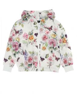 Monnalisa Jacke floraler Print weiß