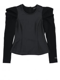  Monnalisa Kunstleder Top schwarz