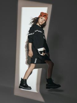 Karl Lagerfeld Sweatkleid Mädchen schwarz