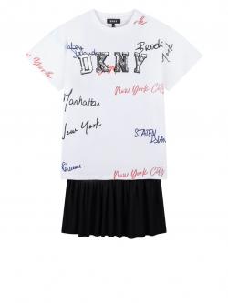DKNY Kleid Pailletten Schriftzug Mädchen