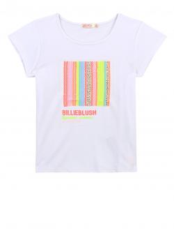 Billieblush T-Shirt Mädchen Girl Pailletten weiß