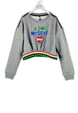 Monnalisa Cropped Sweatshirt I love myselve