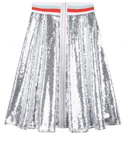 DKNY Rock, Paillettenrock Mädchen silber