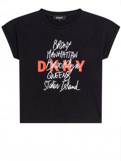 DKNY T-Shirt Mädchen schwarz, orange