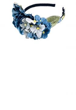 Monnalisa Haarreif mit Blüten blau