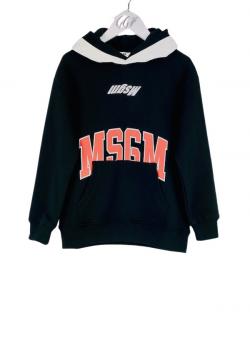 MSGM Kids Hoodie Logo-Print schwarz