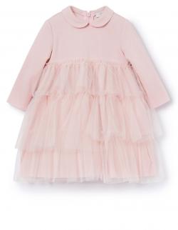 Il Gufo Kleid mit Tüllvolants rosa