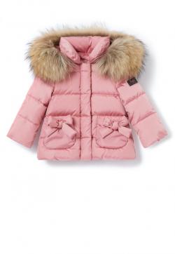 Il Gufo Daunenjacke Echtpelz mit Schleifen