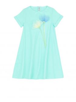Il Gufo Sommer Kleid Tüllblume mint 