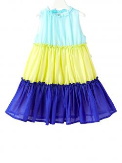 Il Gufo Sommer Kleid arctic blue/lemonade