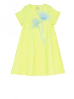 Il Gufo Sommer Kleid Tüllblume gelb 
