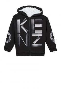 Kenzo Kids Sweatjacke Logo-Print schwarz