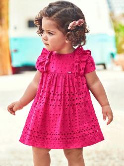 Mayoral Kleid Lochmuster pink 