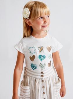 Mayoral T-Shirt Herzen milk
