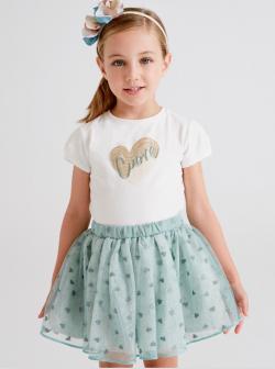 Mayoral Set Mädchen T-Shirt & Rock türkis