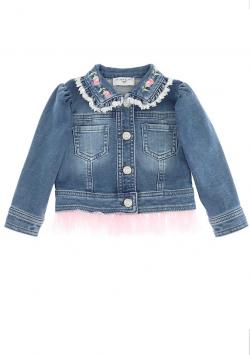 Monnalisa Jeansjacke Blumen