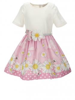 Monnalisa Kleid Margeriten rosa