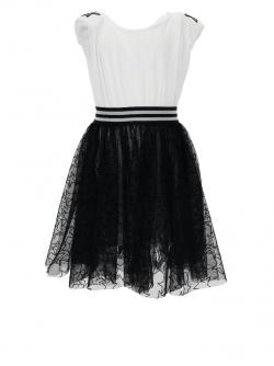 Monnalisa Kleid Sterne schwarz/weiss 