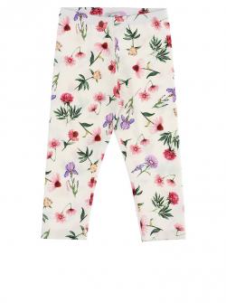 Monnalisa Leggings floraler Print weiß