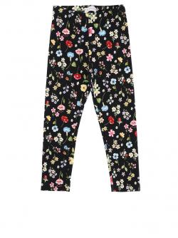 Monnalisa Leggings schwarz Blumen