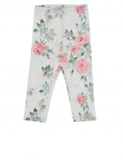 Monnalisa Leggings Rosen weiß
