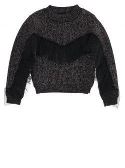 Monnalisa Pullover, Strickpullover Volants schwarz 