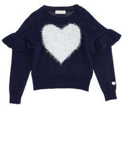 Monnalisa Pullover Herz dunkelblau