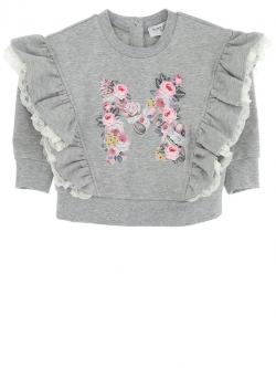Monnalisa Sweatshirt Spitze grau 