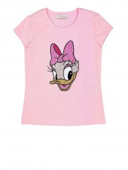 Monnalisa T-Shirt Strass Daisy rosa
