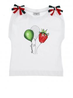 Monnalisa T-Shirt Luftballone weiß 