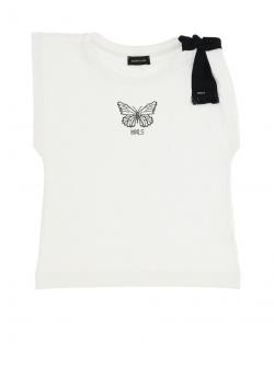 Monnalisa T-Shirt Schmetterling weiß