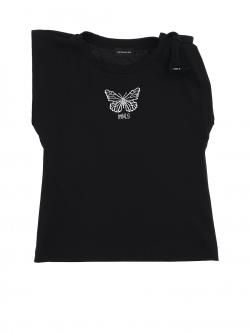 Monnalisa T-Shirt Schmetterling schwarz