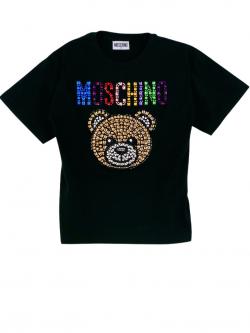 Moschino Logo T-Shirt Mädchen schwarz