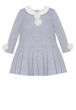 Patachou Kleid mit Bommeln grau