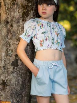 Patachou Top Flower blau