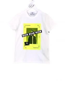 MSGM Kids T-Shirt weiß/neon