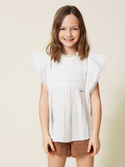 Twinset Bluse Spitze weiß